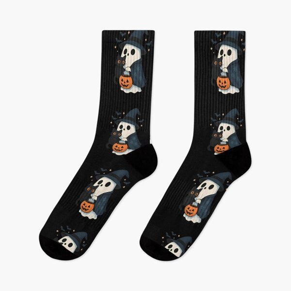 Item preview, Cute Witch Ghost with Black Cat & Pumpkin Halloween Trick-or-Treat designed and sold by Zizo-DR44.