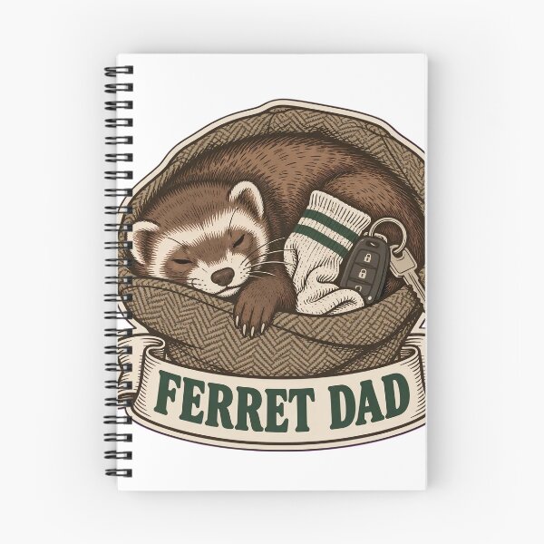 Item preview, Ferret Dad Vintage Crest | Funny Ferret Sleeping in Flat Cap with Stolen Sock designed and sold by StickyGuys.