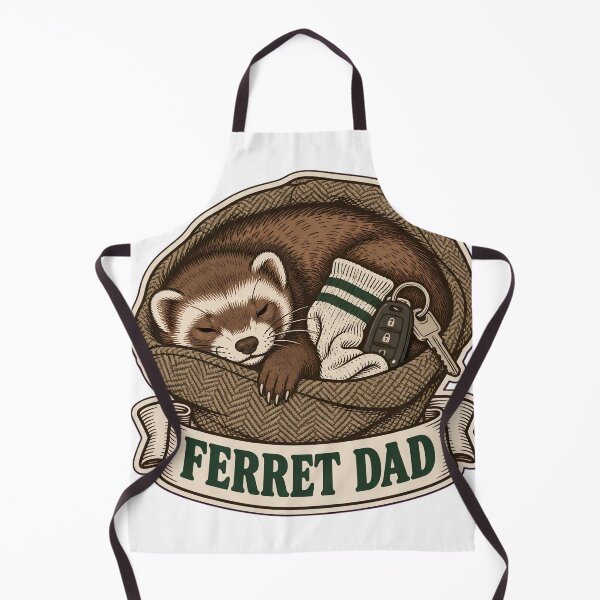 Item preview, Ferret Dad Vintage Crest | Funny Ferret Sleeping in Flat Cap with Stolen Sock designed and sold by StickyGuys.