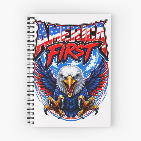 Item preview, America First Eagle – American Flag Bald Eagle Patriotic USA Design on White Background  designed and sold by WLHmedia.com .