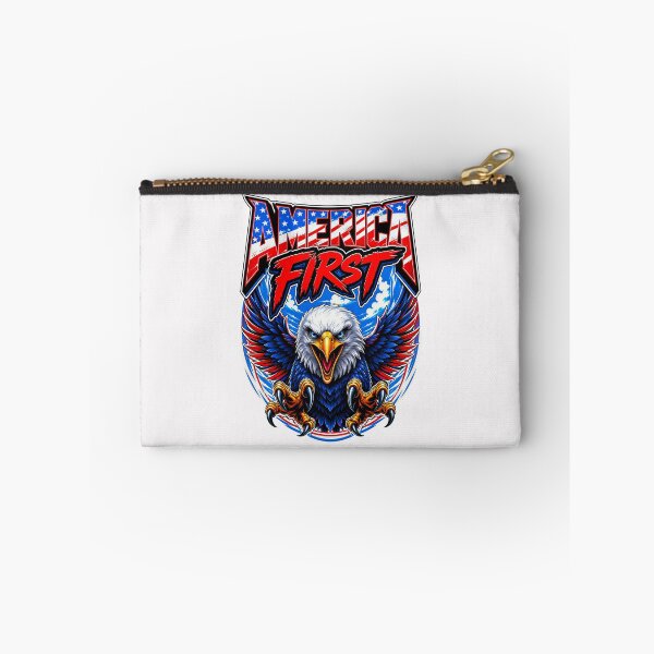 Item preview, America First Eagle – American Flag Bald Eagle Patriotic USA Design on White Background  designed and sold by WLHmedia.com .