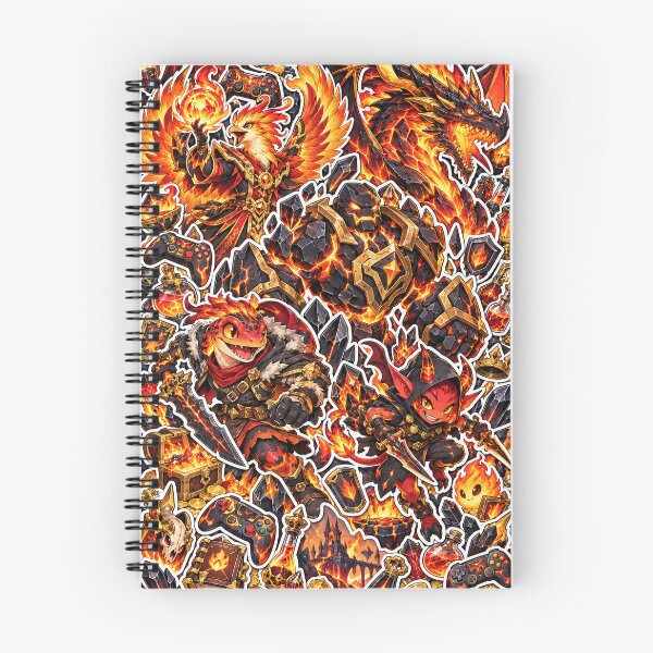 Item preview, Fire Dragon Gamer Sticker Pack Lava Fantasy Art designed and sold by Inked Legacy.