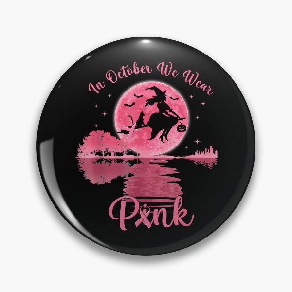 Item preview, In October We Wear Pink Witch Halloween Breast Cancer Awareness designed and sold by nryum.