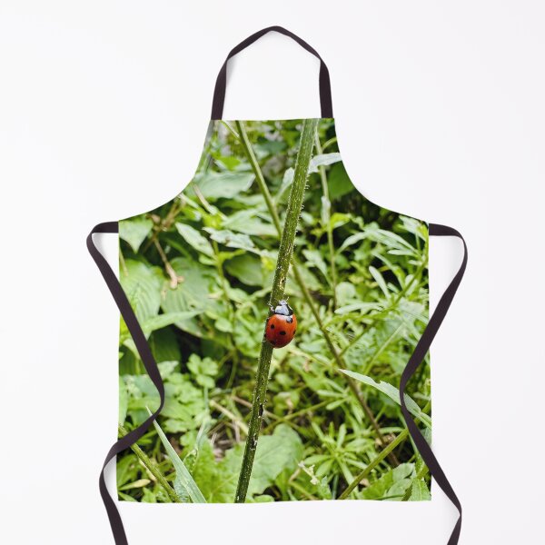 Item preview, Red Ladybug Climbing Tall Green Plant Stem designed and sold by donekerry.