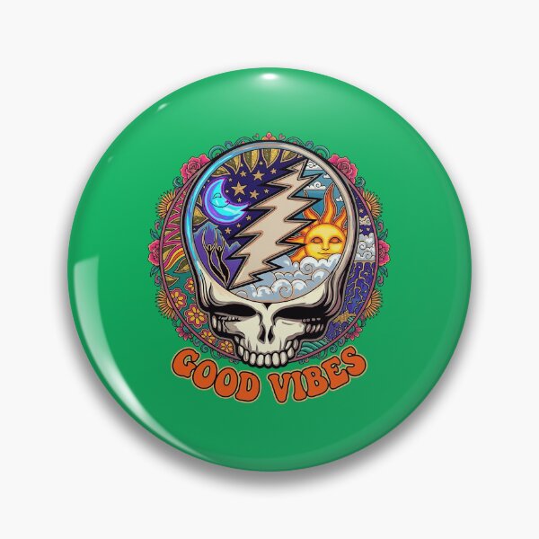 Item preview, Grateful Dead Good Vibes Sun Moon Skull designed and sold by FrettKnitwear.
