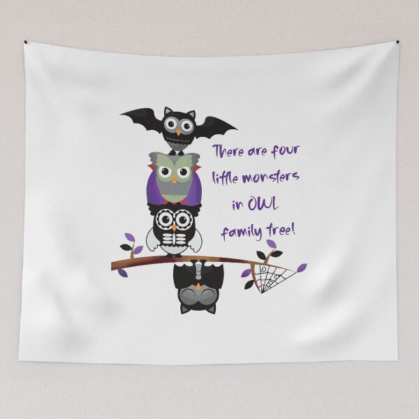 Item preview, Four…in OWL Family Tree (on White) designed and sold by PawsitiveMum3.