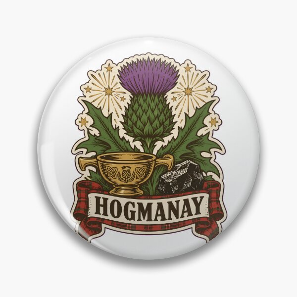 Item preview, Hogmanay Scottish Thistle and Fireworks | Scotland New Years Eve Auld Lang Syne Crest designed and sold by StickyGuys.