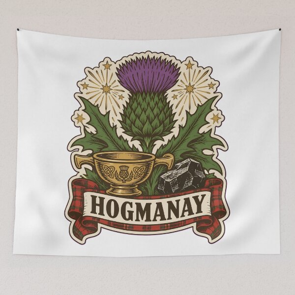 Item preview, Hogmanay Scottish Thistle and Fireworks | Scotland New Years Eve Auld Lang Syne Crest designed and sold by StickyGuys.