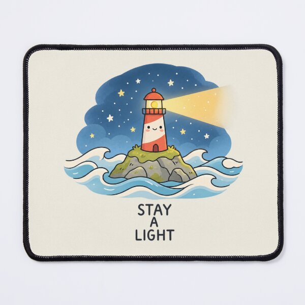 Item preview, Stay a Light | Cute Lighthouse Ocean Inspirational Quote Art designed and sold by MrDev.