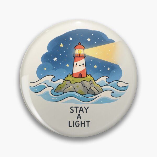 Item preview, Stay a Light | Cute Lighthouse Ocean Inspirational Quote Art designed and sold by MrDev.