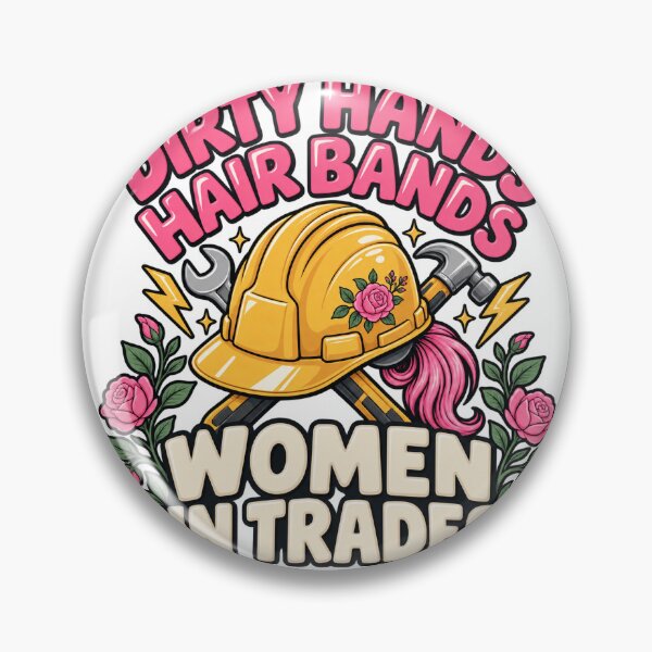 Item preview, Women in Trades with Hard Hat and Flowers designed and sold by skyartdesign.