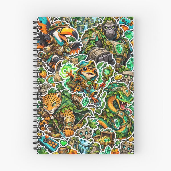 Item preview, Jungle Adventure Gamer Sticker Pack Toucan Jaguar designed and sold by Inked Legacy.
