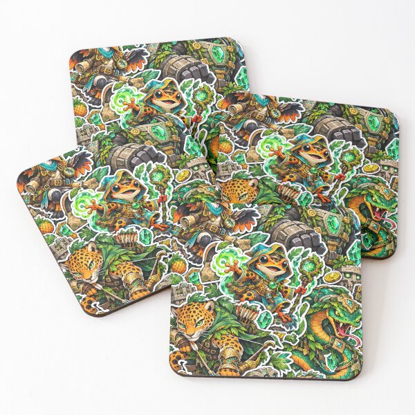 Item preview, Jungle Adventure Gamer Sticker Pack Toucan Jaguar designed and sold by Inked Legacy.