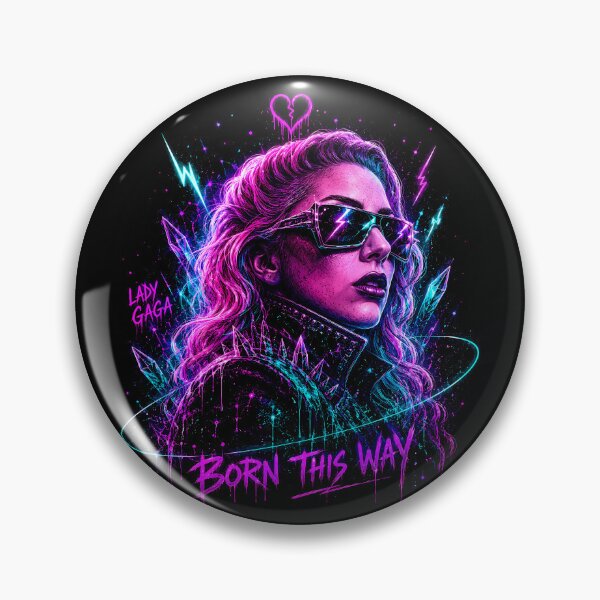 Item preview, Lady Gaga Born This Way Neon Portrait designed and sold by JMS-Artvintage.
