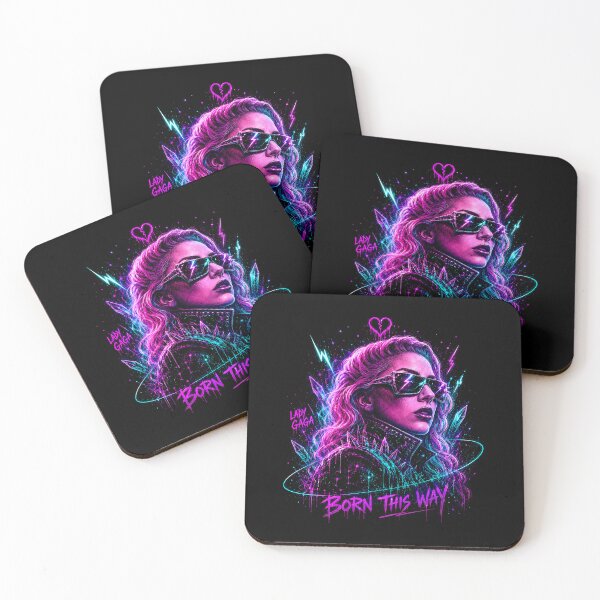 Item preview, Lady Gaga Born This Way Neon Portrait designed and sold by JMS-Artvintage.
