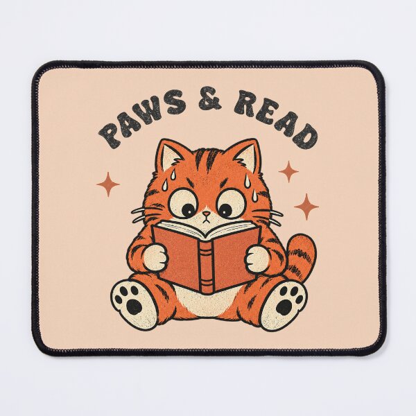 Item preview, Paws & Read Funny Cat Reading Book Retro Vintage Book Lover designed and sold by Chonkz.