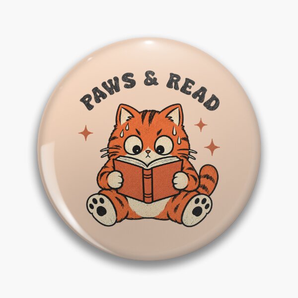 Item preview, Paws & Read Funny Cat Reading Book Retro Vintage Book Lover designed and sold by Chonkz.