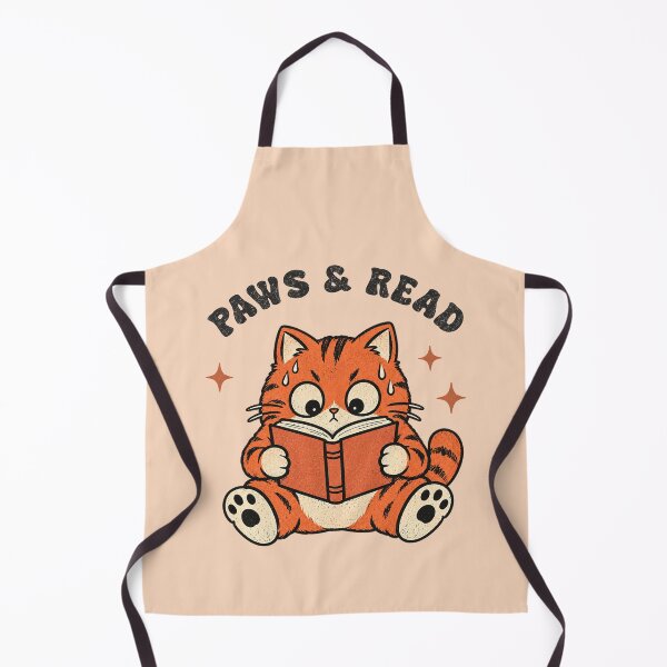 Item preview, Paws & Read Funny Cat Reading Book Retro Vintage Book Lover designed and sold by Chonkz.