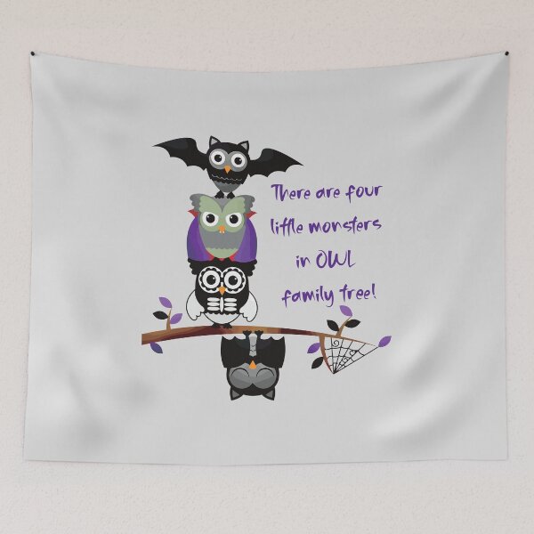 Item preview, Four…in OWL Family Tree (on Lt. Grey) designed and sold by PawsitiveMum3.