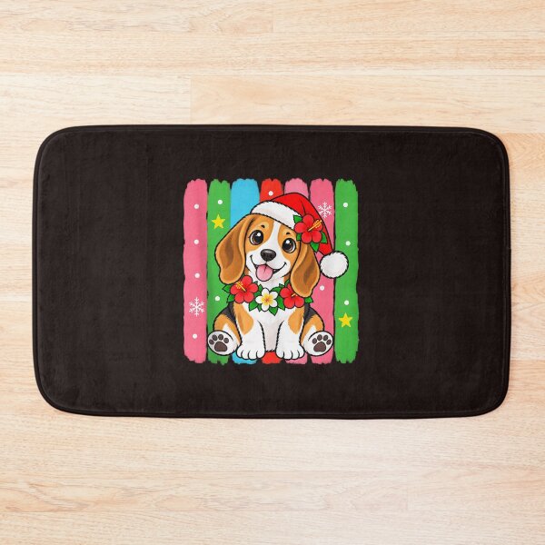 Item preview, Beagle Tropical Christmas Santa Hat Hibiscus Floral Dog designed and sold by mari-kayden.