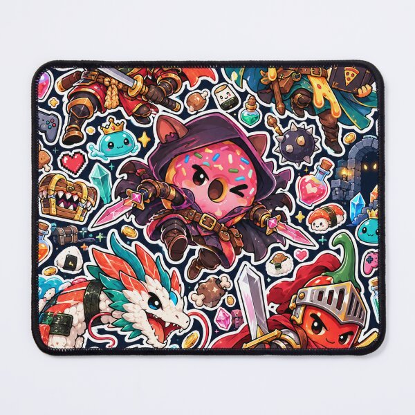 Item preview, Dungeon Food Warriors Sticker Pack Ramen Pizza Art designed and sold by Inked Legacy.