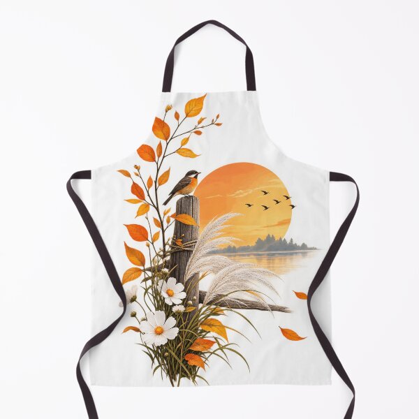 Item preview, Autumn Lake Bird & Pampas Grass – Rustic Botanical Nature Art designed and sold by meghnad.