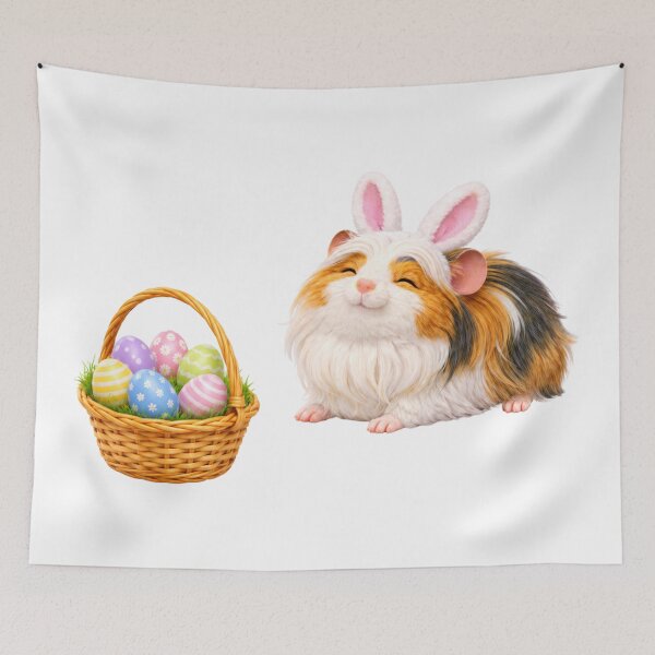 Item preview, Long Haired Guinea Pig Easter Basket designed and sold by Sillytoe.