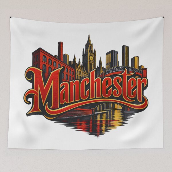 Item preview, Manchester England Vintage Skyline City Pride Design designed and sold by RDproject.