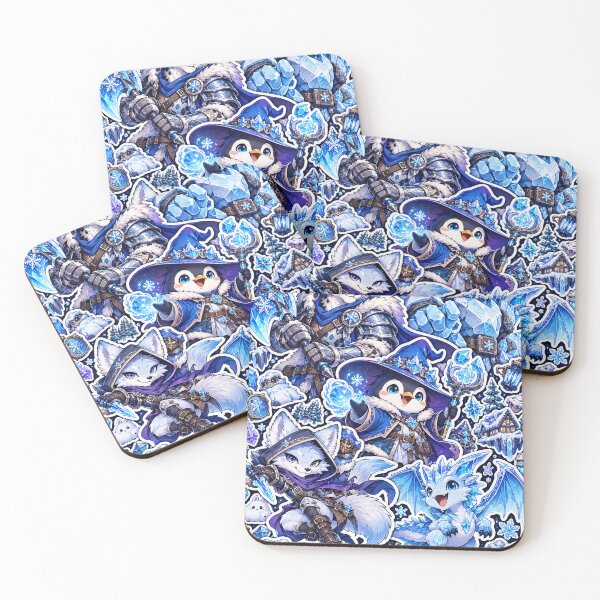 Item preview, Ice Fantasy Gamer Sticker Pack Penguin Wizard Art designed and sold by Inked Legacy.