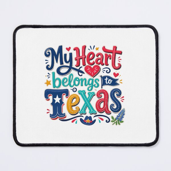 Item preview, My Heart Belongs to Texas - Cute Souvenir Travelers Gift for Men Women & Kids designed and sold by Mozaic Clothes.