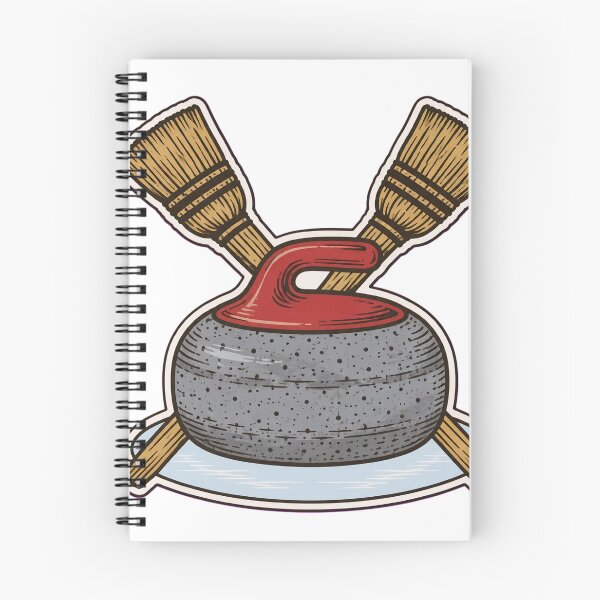 Item preview, Curling Stone | Granite Curling Rock and Crossed Brooms Winter Sports Die Cut designed and sold by StickyGuys.
