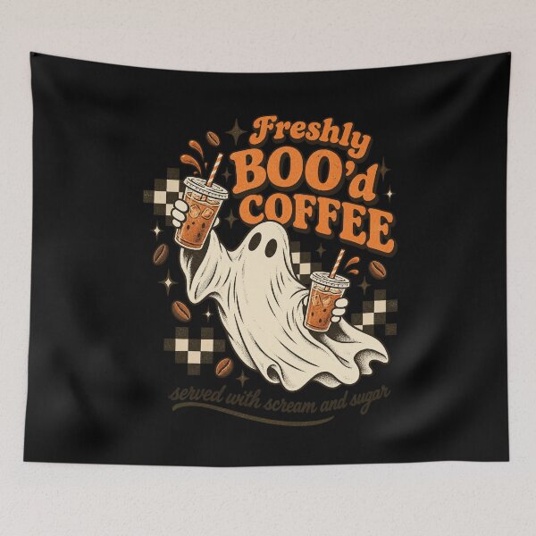 Item preview, Freshly Bood Coffee Cute Retro Ghost Iced Coffee Halloween Graphic designed and sold by JapanAnimeSH1.