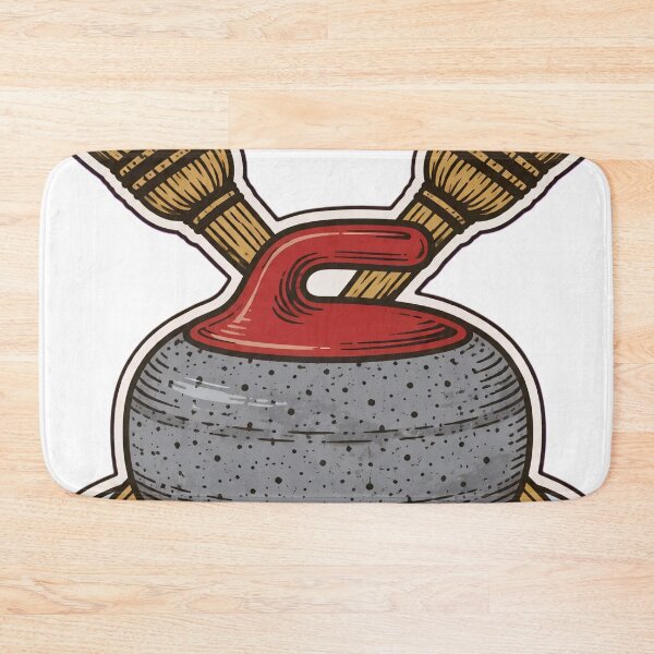 Item preview, Curling Stone | Granite Curling Rock and Crossed Brooms Winter Sports Die Cut designed and sold by StickyGuys.