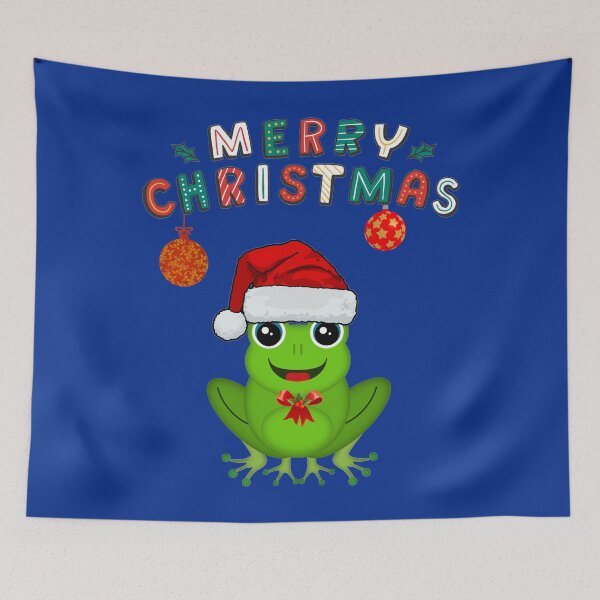 Item preview, Merry Christmas Cute Frog Wearing Santa Hat Holiday Design designed and sold by Evelashop.