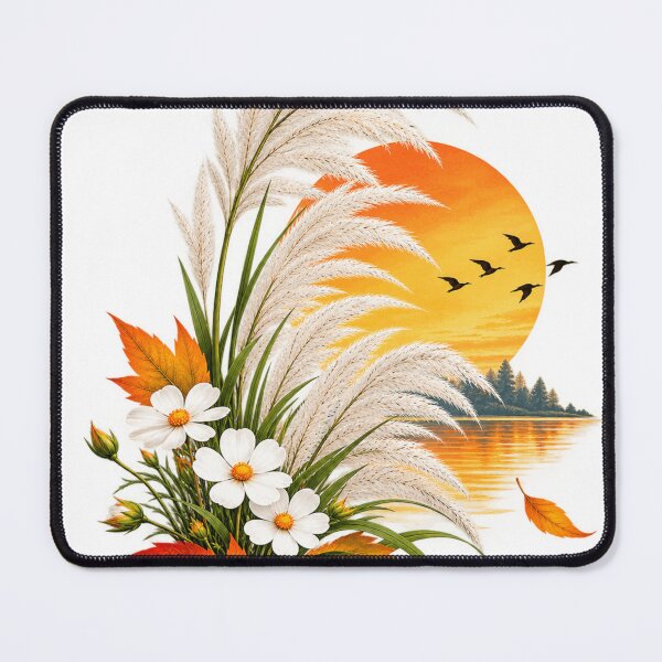 Item preview, Autumn Kash Grass & Wildflowers – Minimal Botanical Fall Art designed and sold by meghnad.
