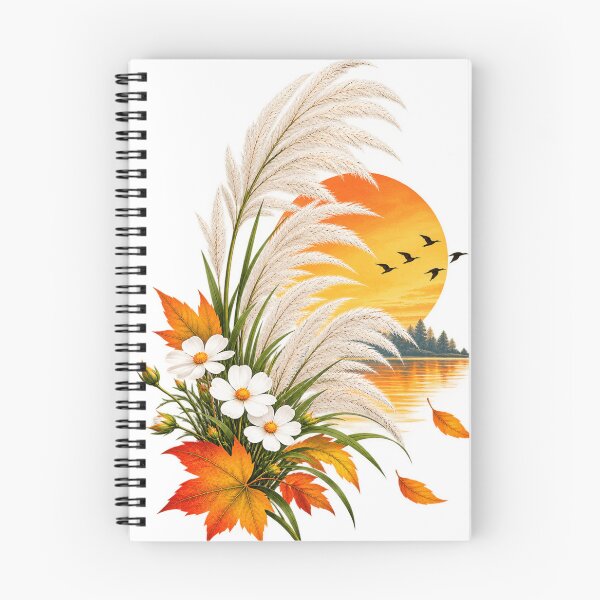 Item preview, Autumn Kash Grass & Wildflowers – Minimal Botanical Fall Art designed and sold by meghnad.