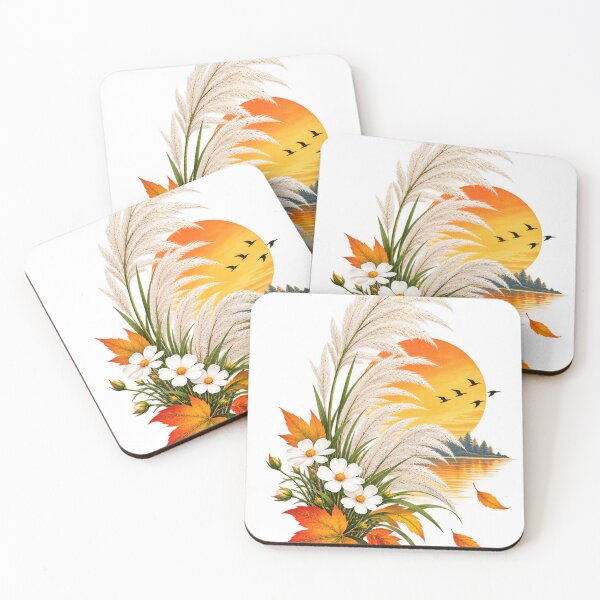 Item preview, Autumn Kash Grass & Wildflowers – Minimal Botanical Fall Art designed and sold by meghnad.