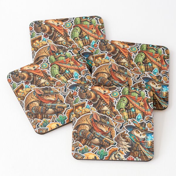 Item preview, Wild West Gamer Sticker Pack Fox Cowboy Cactus Art designed and sold by Inked Legacy.