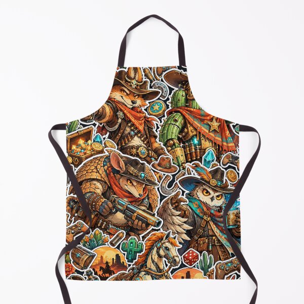 Item preview, Wild West Gamer Sticker Pack Fox Cowboy Cactus Art designed and sold by Inked Legacy.