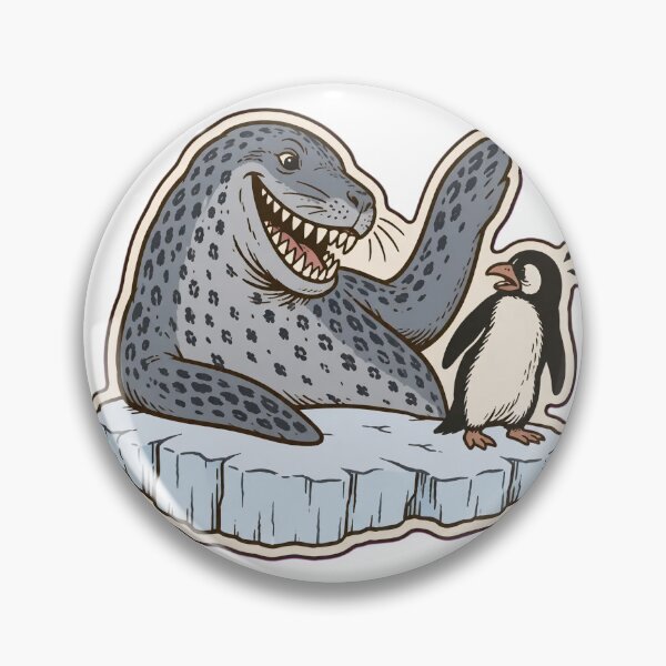 Item preview, Leopard Seal | Grinning Antarctic Seal and Worried Penguin Funny Die Cut designed and sold by StickyGuys.