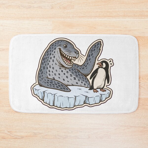 Item preview, Leopard Seal | Grinning Antarctic Seal and Worried Penguin Funny Die Cut designed and sold by StickyGuys.