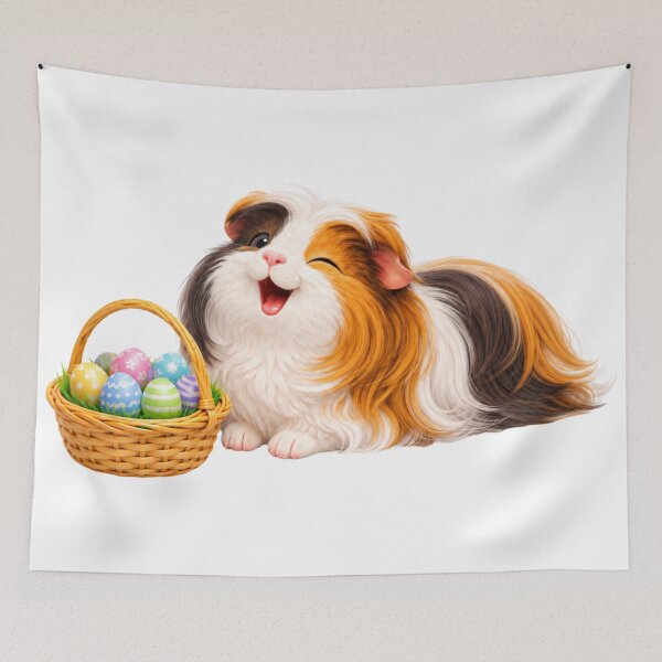 Item preview, Long Haired Guinea Pig Easter Joy designed and sold by Sillytoe.