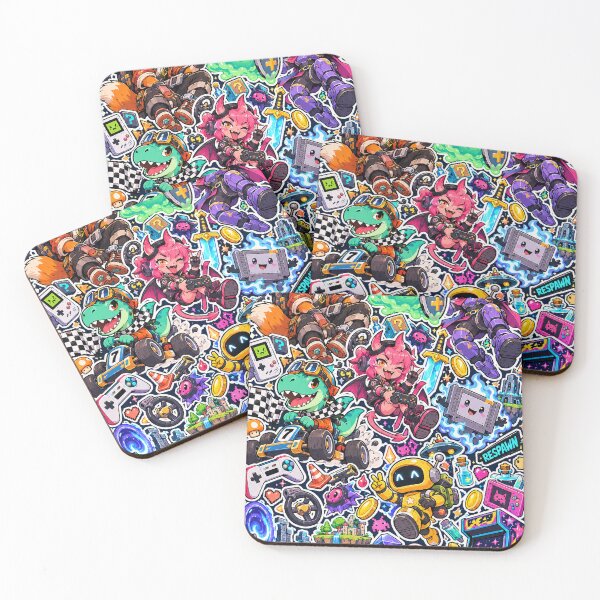 Item preview, Retro Gamer Sticker Pack Fox Dino Respawn Bonus Round designed and sold by Inked Legacy.
