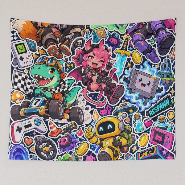 Item preview, Retro Gamer Sticker Pack Fox Dino Respawn Bonus Round designed and sold by Inked Legacy.
