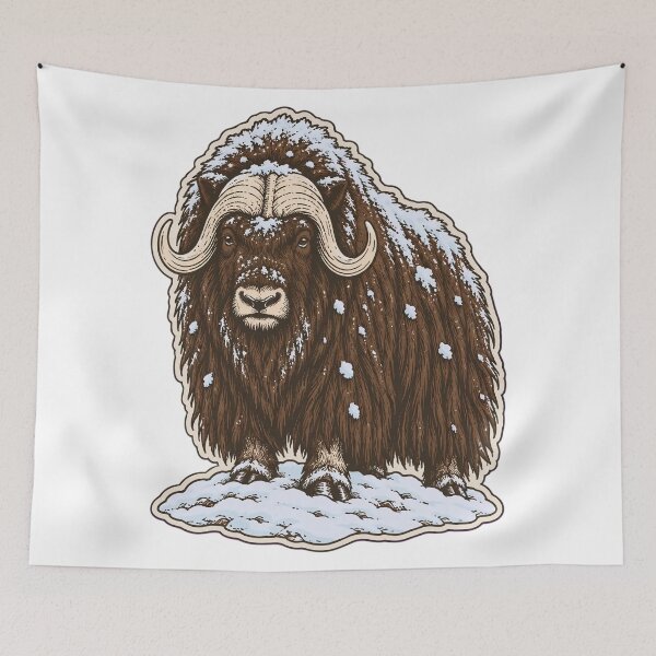 Item preview, Musk Ox | Shaggy Arctic Tundra Muskox in a Blizzard Die Cut designed and sold by StickyGuys.