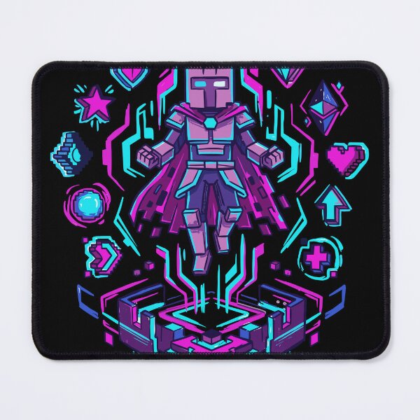 Item preview, Neon Blocky Knight Character Design designed and sold by Ranpict.
