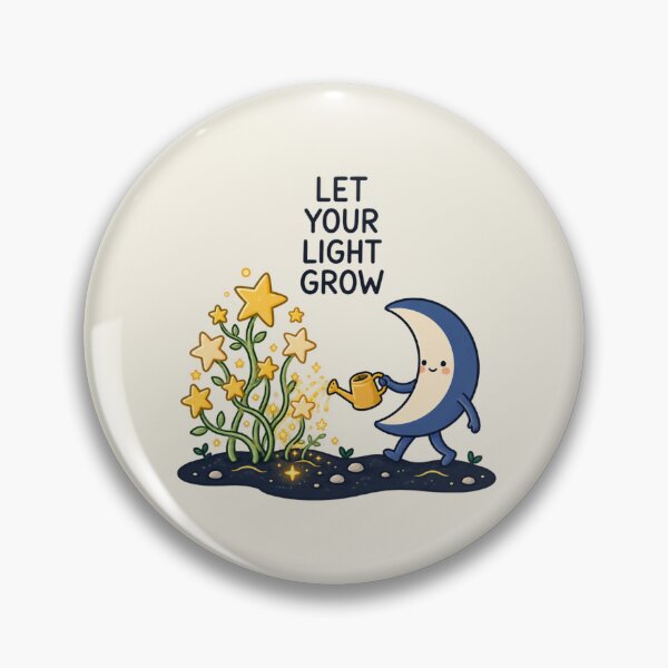 Item preview, Let Your Light Grow | Cute Moon & Stars Inspirational Quote Art designed and sold by MrDev.