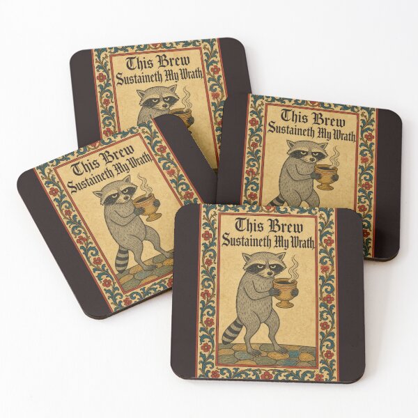 Item preview, This Brew Sustaineth My Wrath Medieval Raccoon Coffee Lover designed and sold by mari-kayden.