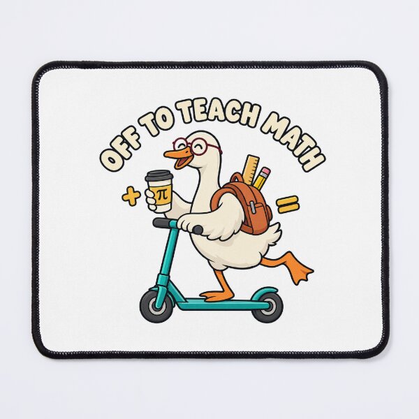 Item preview, Off to Teach Math Goose on Scooter designed and sold by skyartdesign.