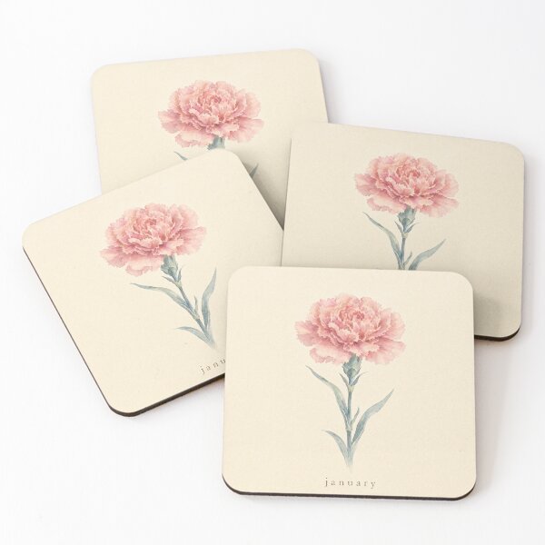Item preview, January Birth Flower Carnation Watercolor | Botanical Wall Art designed and sold by FixationStudio.